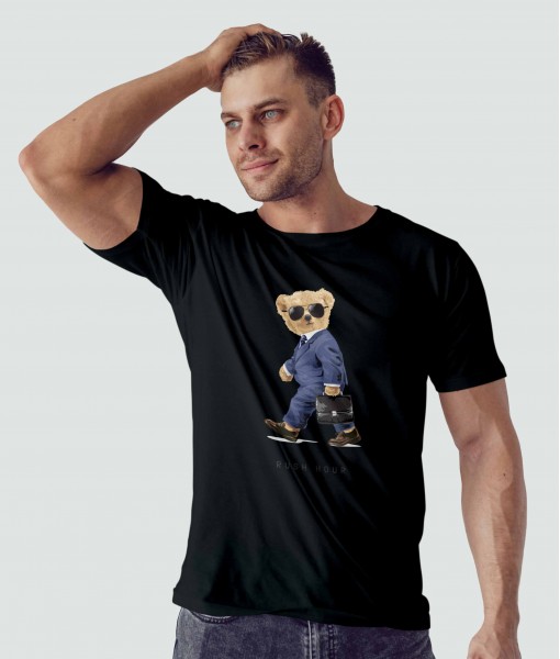 Мъжка тениска с щампа Мечета Rush hour bear